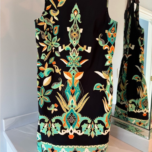 Kim Rogers Black and Green Sleeveless Sheath Mini Dress Size 12 - Picture 13 of 13